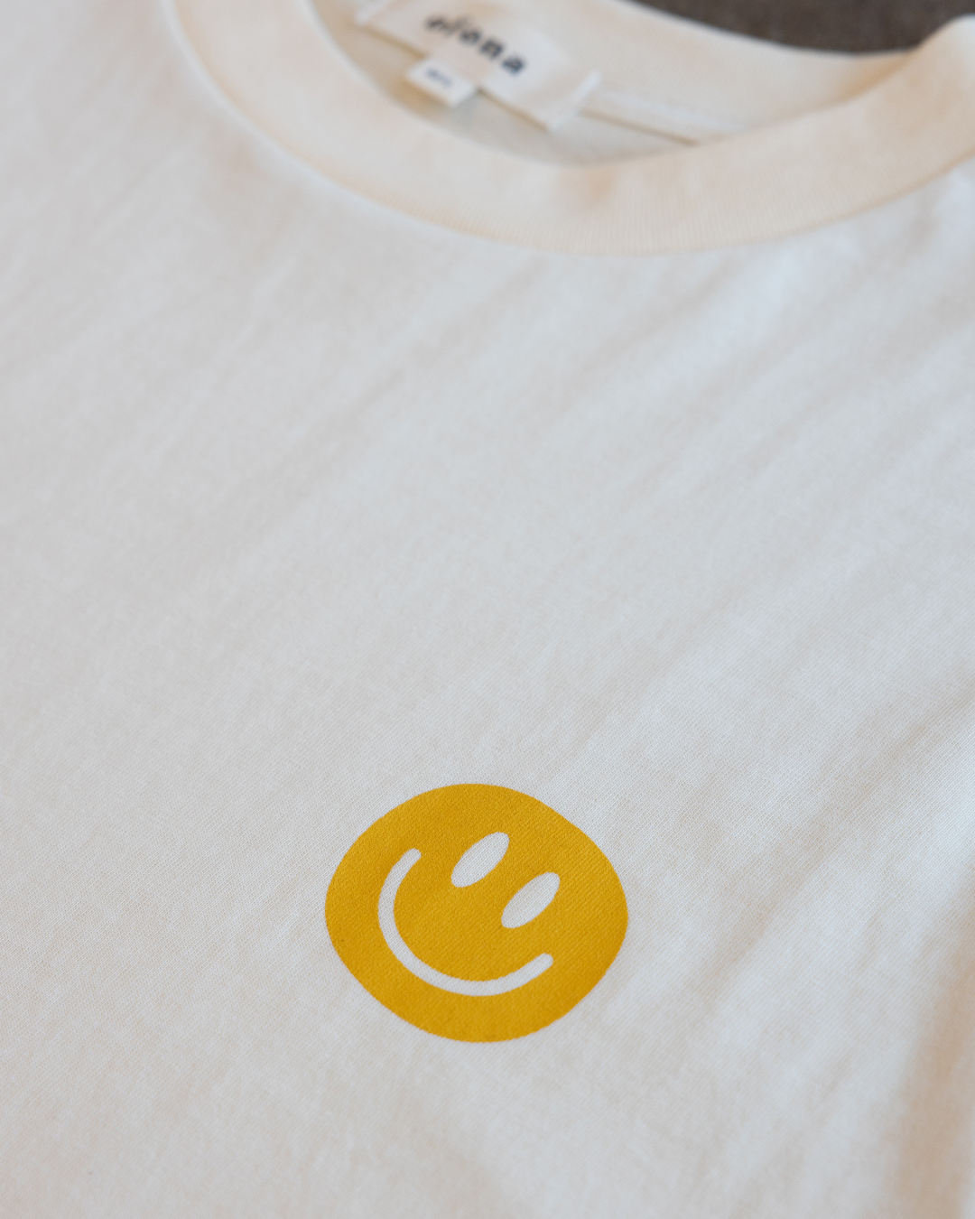 Oversized Ofona Smiley Tee - Butter Yellow