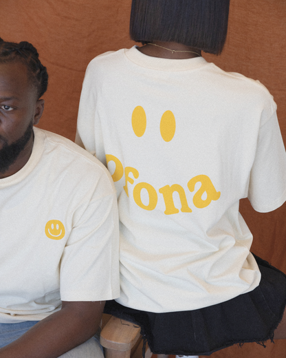 Oversized Ofona Smiley Tee - Butter Yellow