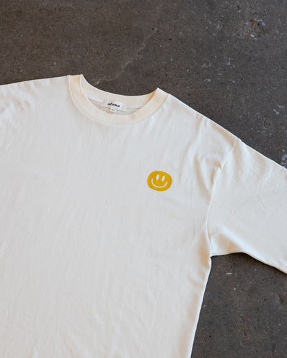 Oversized Ofona Smiley Tee - Butter Yellow