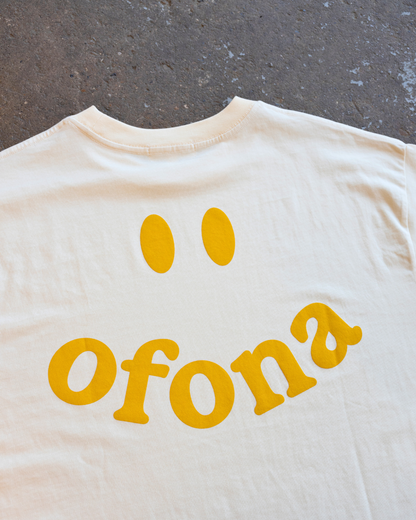 Oversized Ofona Smiley Tee - Butter Yellow